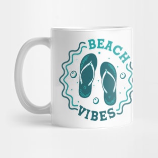 Beach Vibes // Fun Summer Flip Flop Badge Mug